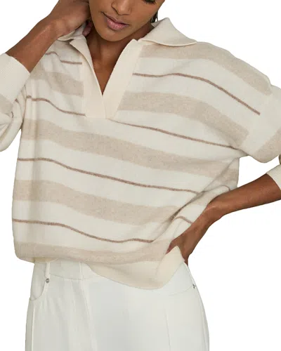 Reiss Sami Wool Blend Polo Sweater In Neutral