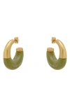 Reiss Samira Scoop Hoop Earrings In Green