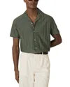 Reiss Sampson Textured Stripe Camp Shirt In Sage