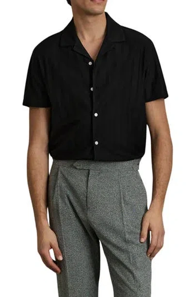 REISS REISS SAMPSON TEXTURED STRIPE CAMP SHIRT