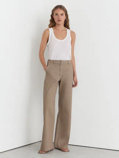 Reiss Sand Petite Wide-leg Jeans