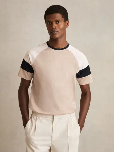 Reiss Adan Mercerised Color T-shirt In Neutral
