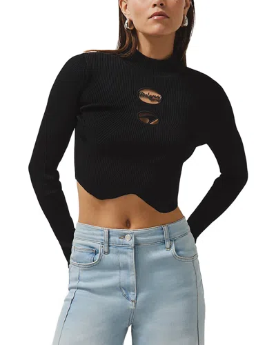Reiss Sandy Knitted Mclaren Top In Black