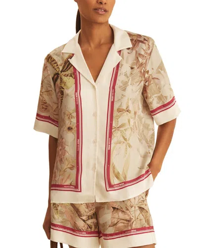 Reiss Santana Floral Stripe Top In Multi