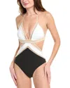 Reiss Savannah Cut Out Stitch Detail Swimsuit In Black