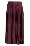 Reiss Savannah High Waist Pleated Skirt In Burgundy