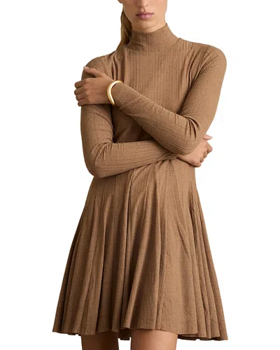 Reiss Savannah Jersey Flippy Dress In Camel