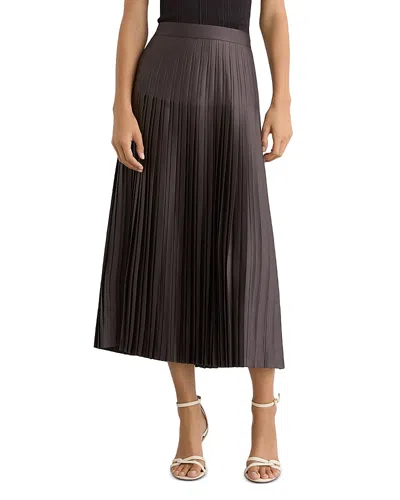 Reiss Savannah Pleated Midi Skirt In Brown
