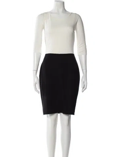 Pre-owned Reiss Scoop Neck Knee-length Dress In Black