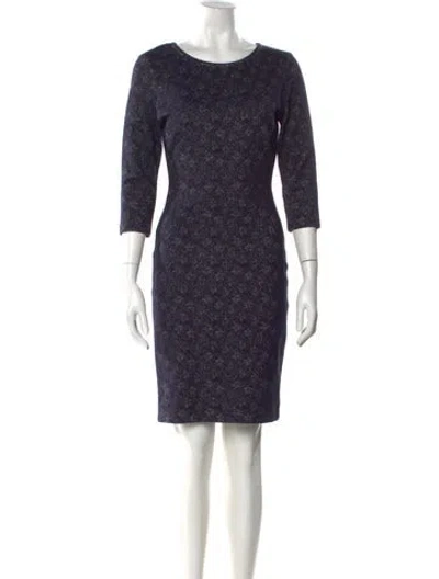 Pre-owned Reiss Scoop Neck Knee-length Dress In Blue