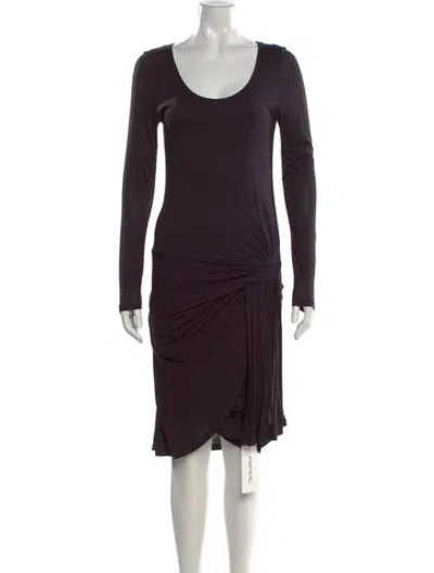 Pre-owned Reiss Scoop Neck Knee-length Dress In Purple