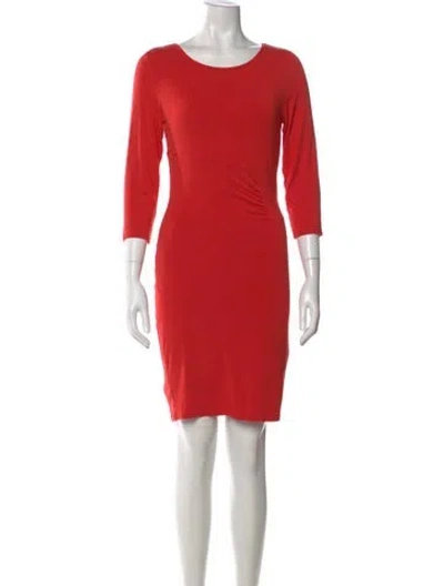 Pre-owned Reiss Scoop Neck Knee-length Dress In Red