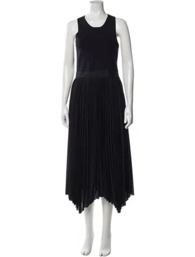 Pre-owned Reiss Scoop Neck Long Dress In Blue