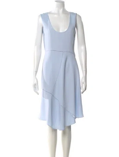 Pre-owned Reiss Scoop Neck Midi Length Dress In Blue