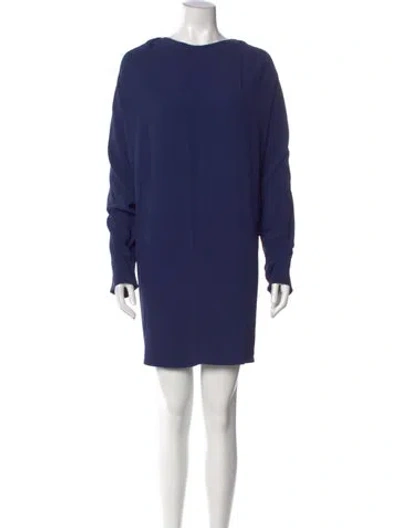 Pre-owned Reiss Scoop Neck Mini Dress In Blue