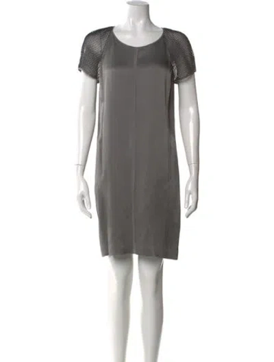 Pre-owned Reiss Scoop Neck Mini Dress In Gray