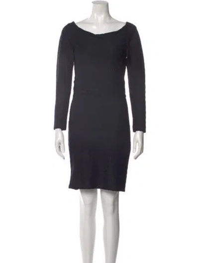 Pre-owned Reiss Scoop Neck Mini Dress In Gray