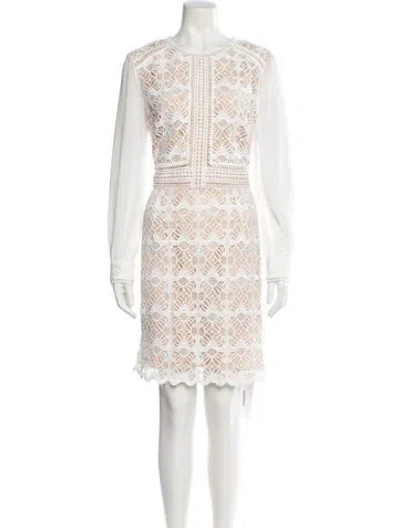 Pre-owned Reiss Scoop Neck Mini Dress In White