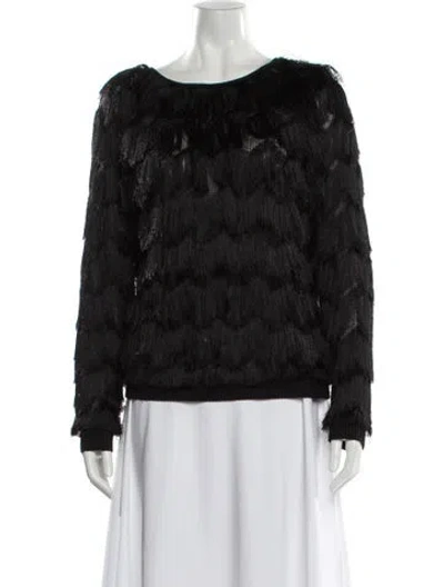 Pre-owned Reiss Scoop Neck Sweater In Black