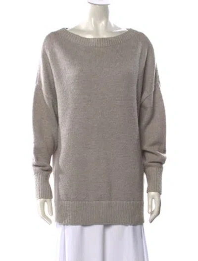 Pre-owned Reiss Scoop Neck Sweater In Gray