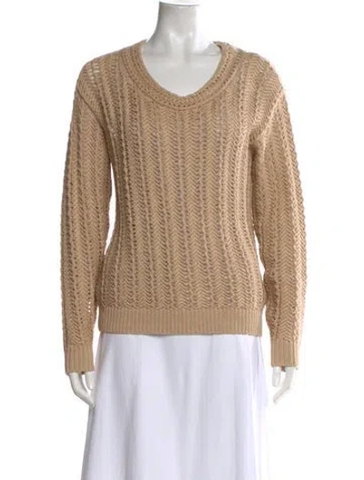 Pre-owned Reiss Scoop Neck Sweater In Neutral