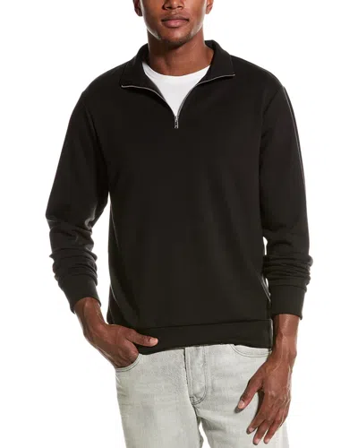 Reiss Seb Zip Neck Sweatshirt In Black