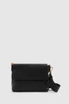 Reiss Black Selena Leather Adjustable Strap Cross-body Bag
