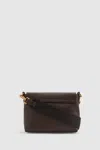Reiss Selena - Chocolate Selena Leather Adjustable Strap Cross-body Bag