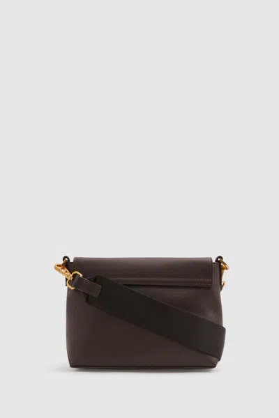 Reiss Selena - Chocolate Selena Leather Adjustable Strap Cross-body Bag In Chocolate