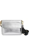 Reiss Selena Leather Crossbody In Silver