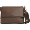 Reiss Womens Selena Adjustable-strap Leather Crossbody Bag Taup