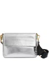 Reiss Selena Leather Crossbody In Silver