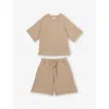 Reiss Selena Relaxed-fit Stretch Modal-blend Sweatshirt And Shorts Set 3 In Brown