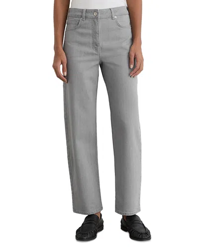 Reiss Selin High Rise Ankle Straight Jeans In Grey In Gray