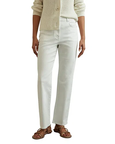 Reiss Selin High Rise Straight Leg Jeans In White