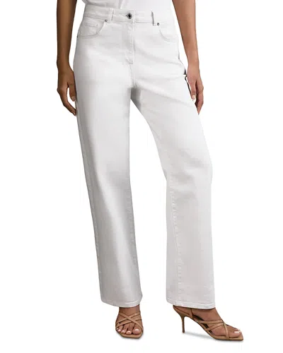 Reiss Selin Mid Rise Straight Jeans In White