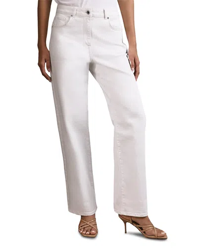 Reiss Selin Mid Rise Straight Leg Jeans In White