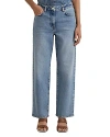 Reiss Light Blue Petite Mid-rise Straight-leg Jeans In Light Blue