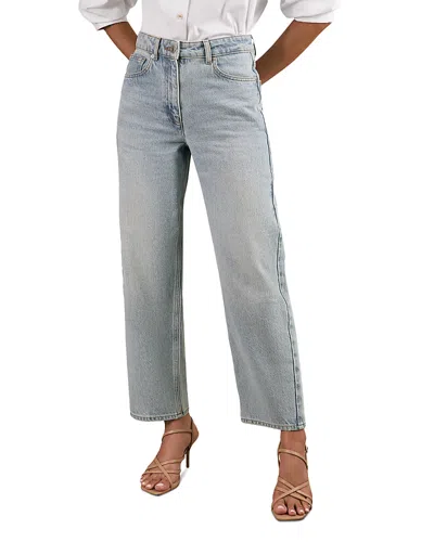 REISS SELIN STRAIGHT LEG JEANS IN PALE BLUE