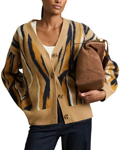 Reiss Serafina Wool & Cashmere-blend Cardigan In Neutral