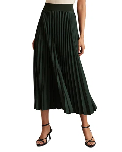 Reiss Seren Pleated Skirt In Green