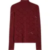 Reiss Serene Open Stitch Mock Neck Sweater In Red