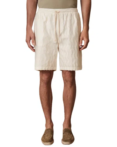 Reiss Serra Wave Fringed Drawstring Short In Neutral