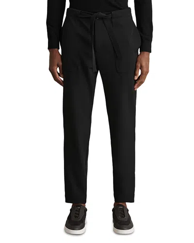 Reiss Set Belted Technical Pants In Black
