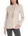 Reiss Shae Single-breasted Linen-blend Blazer In Neutral