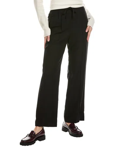 Reiss Shae Wide Linen-blend Wide Trouser In Black
