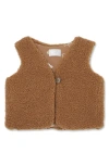 Reiss Shai Faux Shearling Vest In Brown