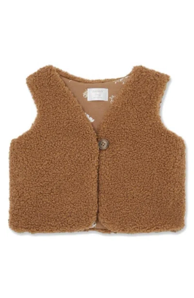 Reiss Babies'  Shai Faux Shearling Vest In Brown