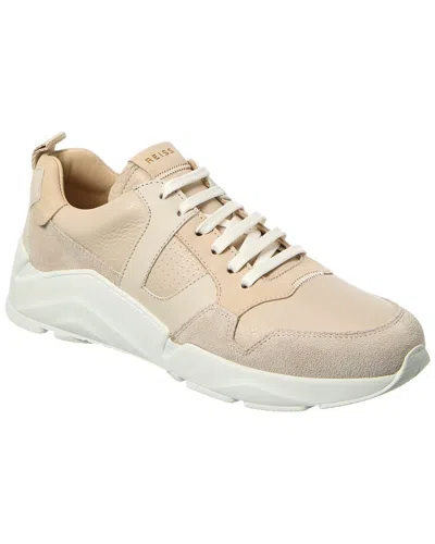 Reiss Shelton Leather & Suede Sneaker In Neutral