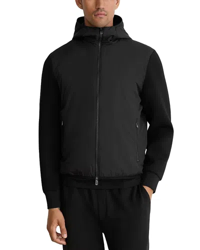 Reiss Shiels Technical Fabric Zip Up Jacket In Black
